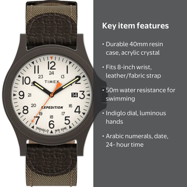 Timex Men's Expedition Acadia 40mm Watch – Brown Case Natural Dial