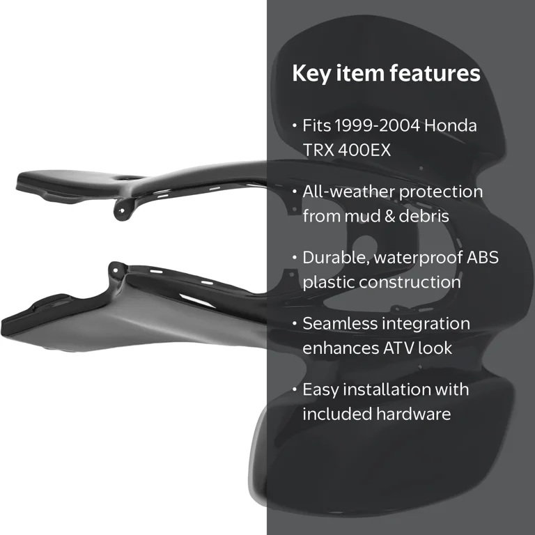 Kojem Front Fender Kit for 1999-2004 Honda TRX 400EX Black