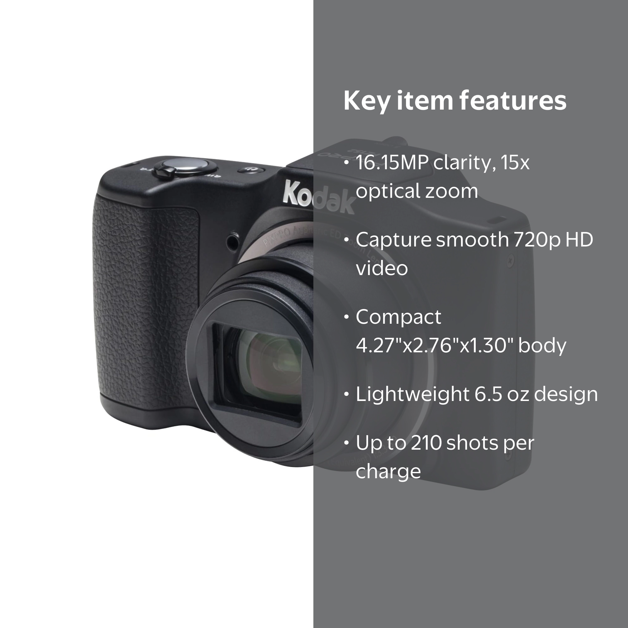 Kodak PIXPRO Digital FZ152 16.2 Megapixel Compact Camera with 15X