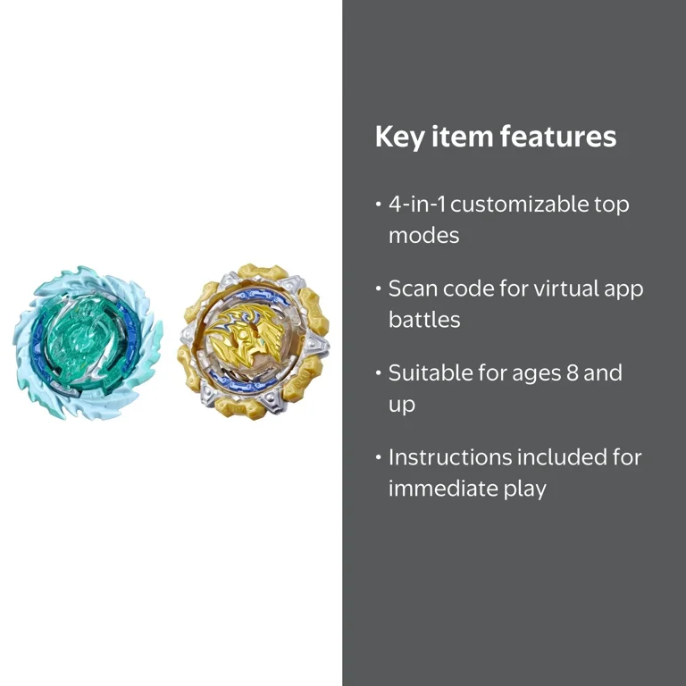 Beyblade Burst QuadDrive Magma Roktavor R7 and Gilded Balderov B7