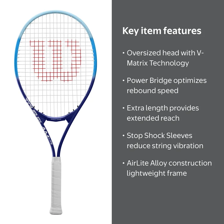 Wilson Tour Slam Lite Tennis Racket, Blue, 27.5 Wilson Tour Slam Lite Tennis Racket, Blue, 27.5