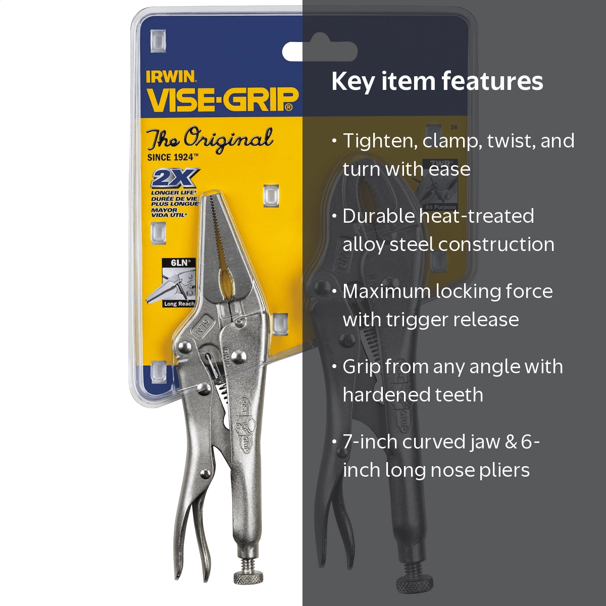 VISE-GRIP, Locking Pliers Set, 2 Pc, 7