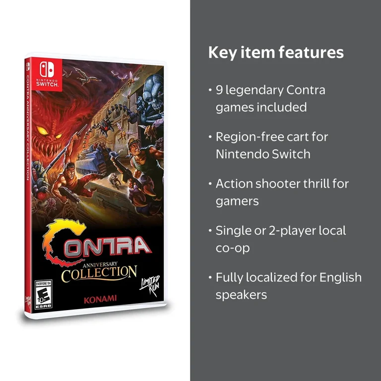 Konami Contra Anniversary Collection for Nintendo Switch Action Konami Contra Anniversary Collection for Nintendo Switch Action
