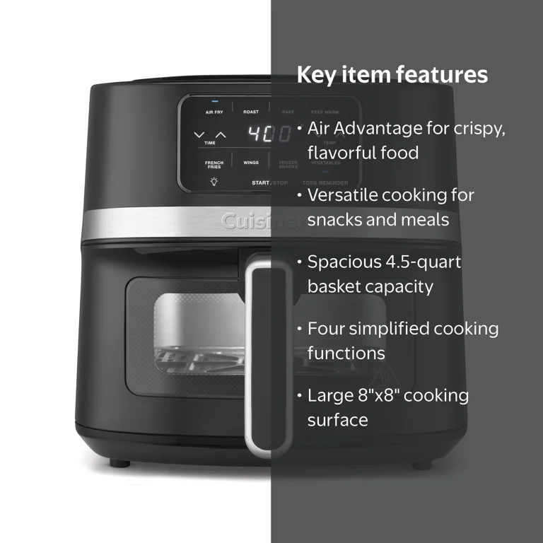 Cuisinart, Air Fryer, 4.5 Quart Basket, View Window - Walmart.com Cuisinart, Air Fryer, 4.5 Quart Basket, View Window - Walmart.com