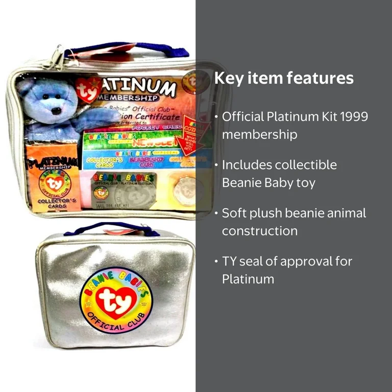TY Beanie Babies Plush Official Club Platinum Membership Kit