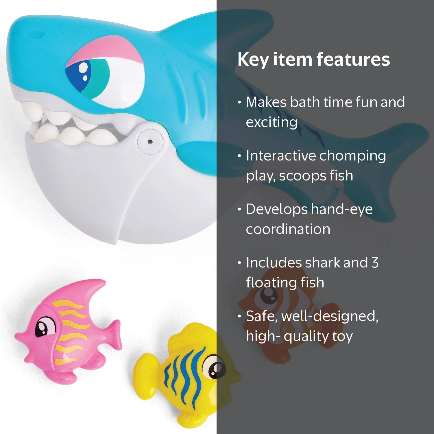 Kidoozie Splish 'n Splash Chomping Shark, Bathtime Tub Toy for