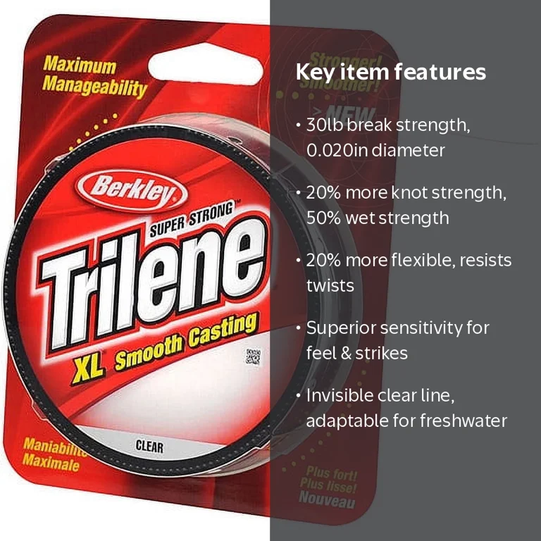 Berkley Trilene XL Monofilament Fishing Line, Clear, 30lb Strength