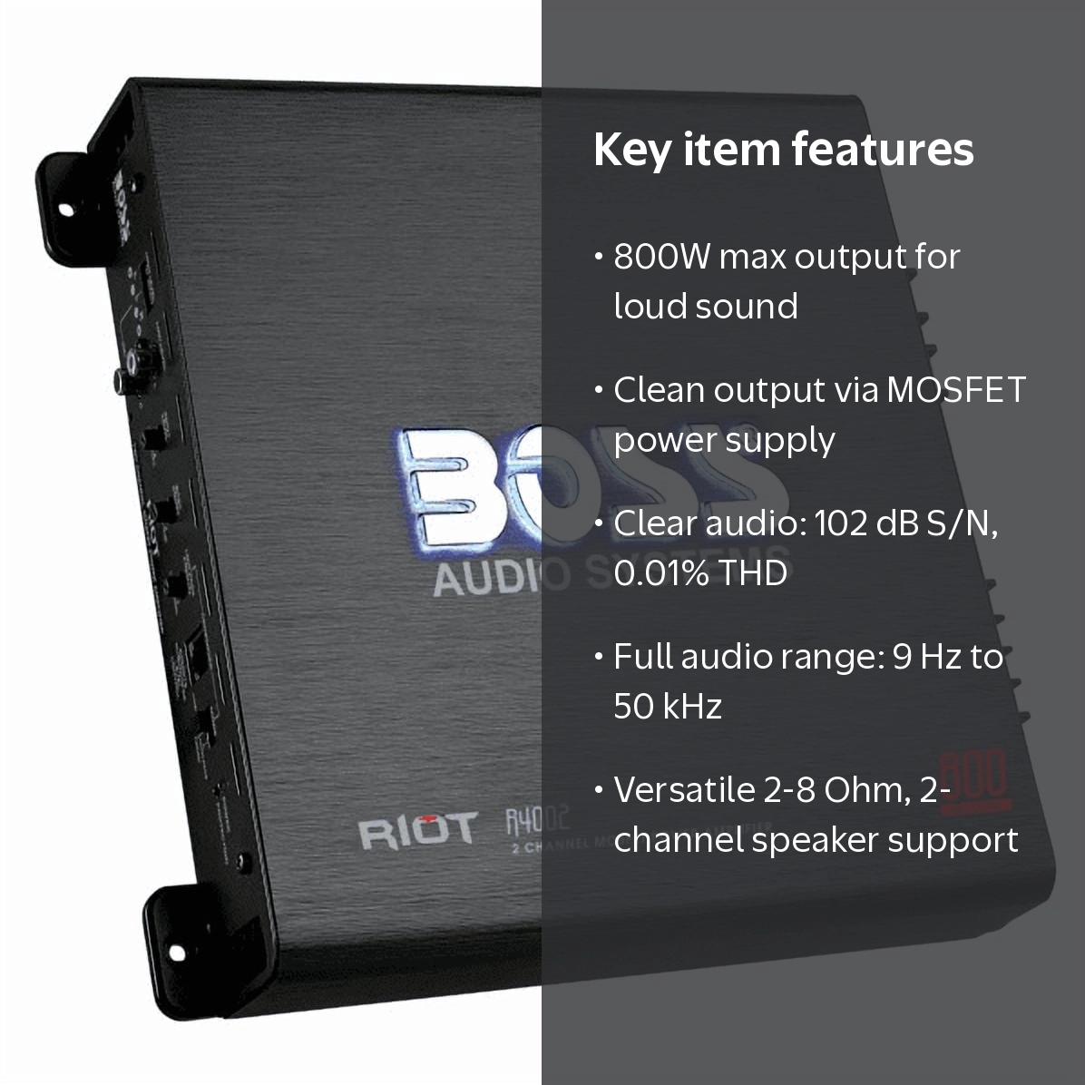 BOSS Audio Systems R4002 Riot Series Car Audio Amplifier, 2
