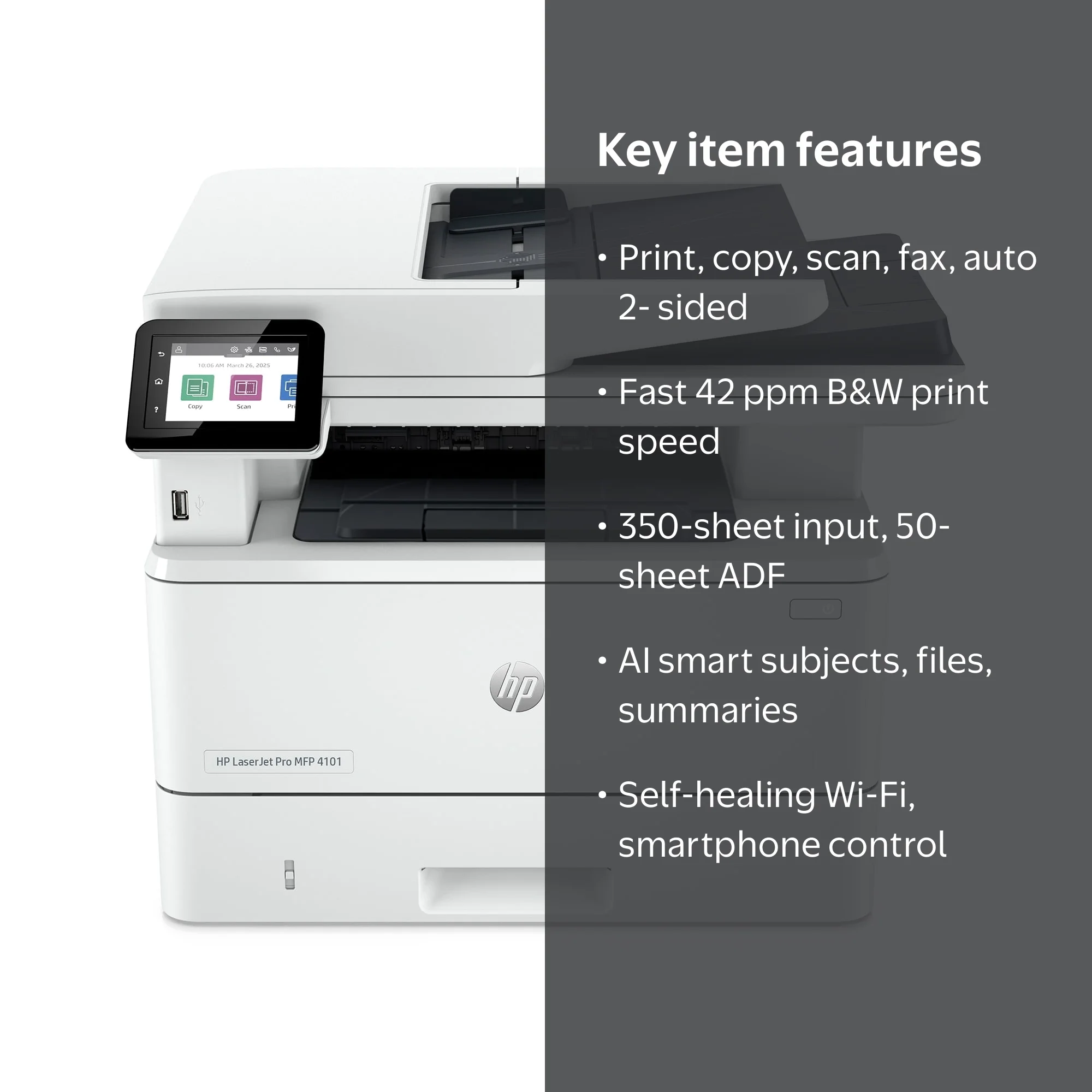 HP, LaserJet Pro MFP 4101fdw, Wireless, Fast speeds - Walmart.com