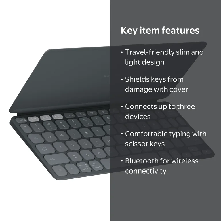 Logitech Keys-to-GO 2 Portable Bluetooth Keyboard, Slim and