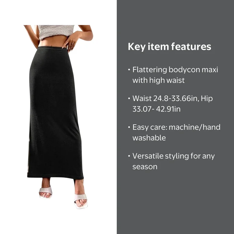 Wdfiry Plus Size Pencil Skirts for Women Fashion Casual Solid High
