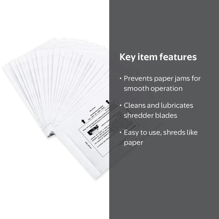Bonsaii, Paper Shredder Lubricant Sheets, 24-Pack, 8.7x7.9 inch