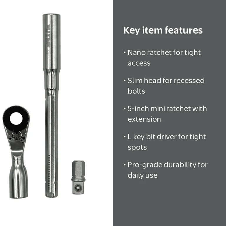 Vim Tools NR400K Electric Car Mini 3Pc 1/4'' Dr. Nano Ratchet Kit