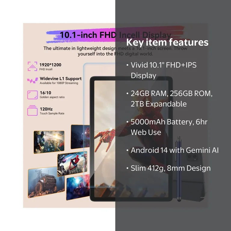 BESTTAB Android 14 AI Tablet A20 10.1