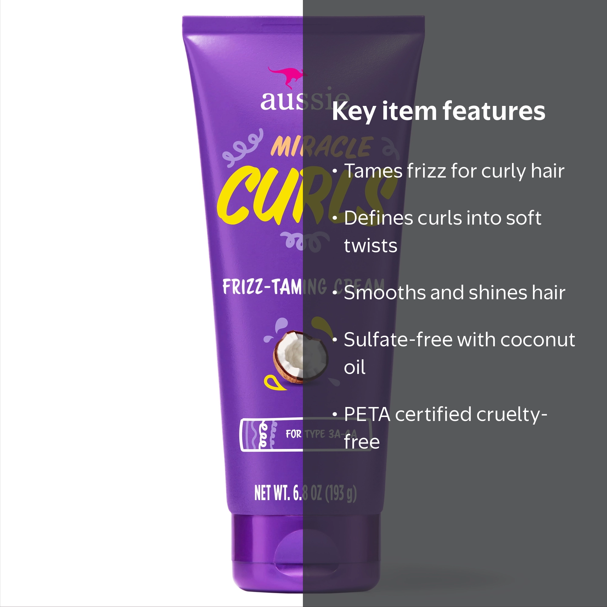 Aussie Miracle Curls Frizz Taming Curl Cream, 6.8 fl oz - Walmart.com