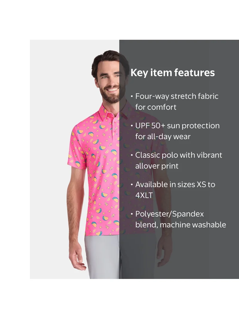 Birdie Bound Men' s & Big and Tall Golf Polo Shirts, Sizes XS-4XLT