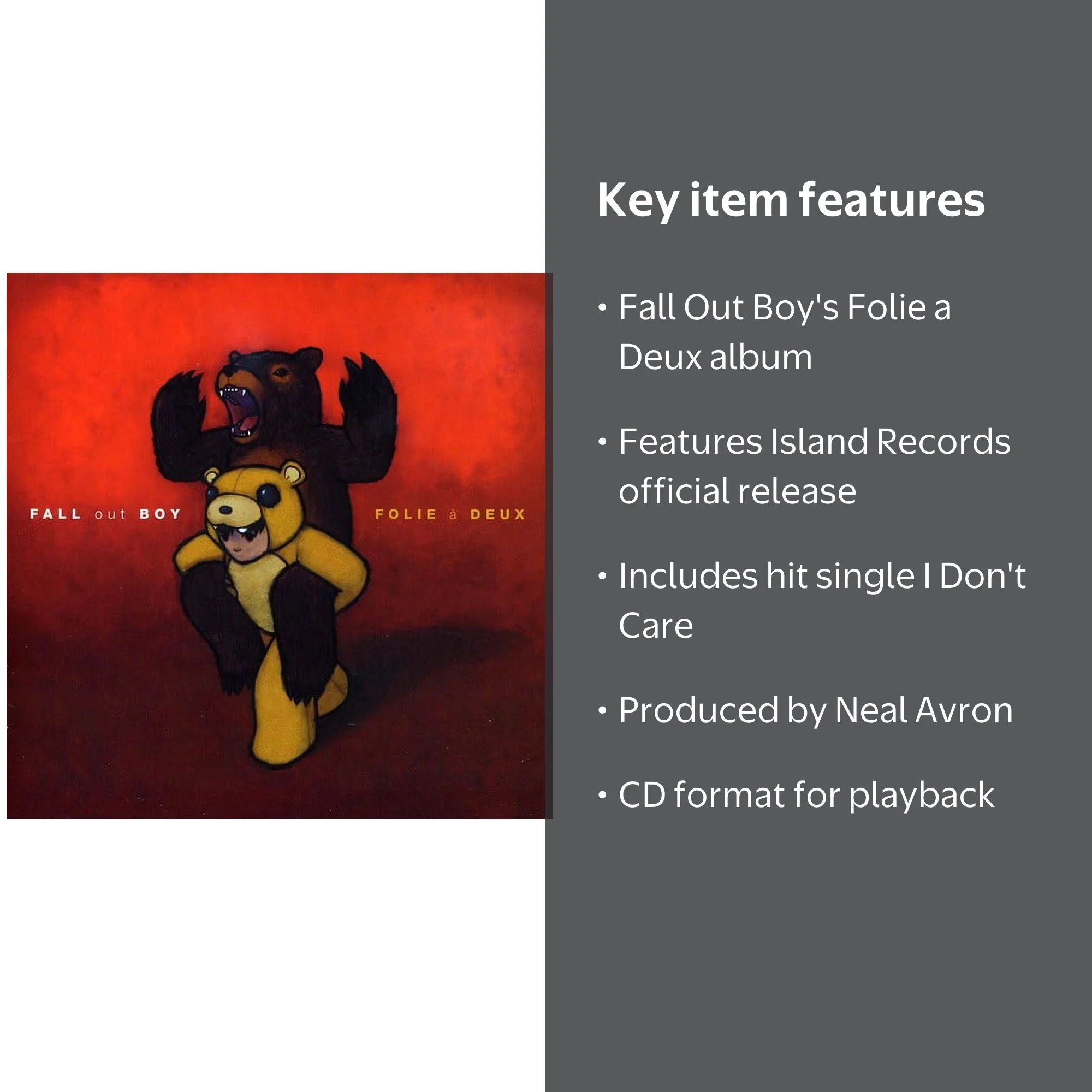 Fall Out Boy - Folie a Deux - Music & Performance - CD - Walmart.com
