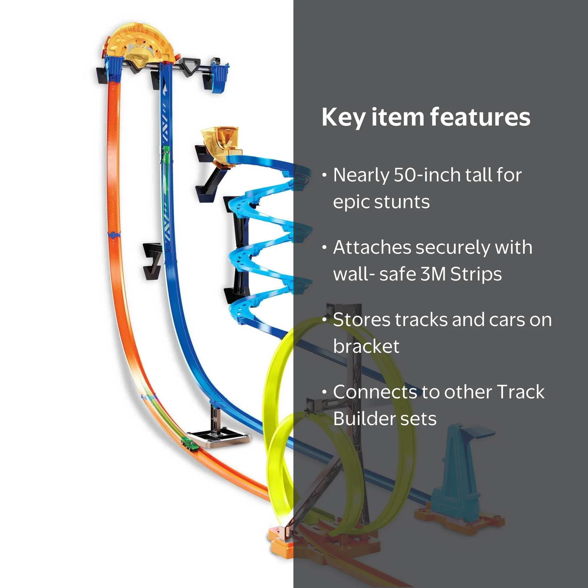 Hot Wheels Track Builder Stunt Vertical Launch Kit, 50-in Tall