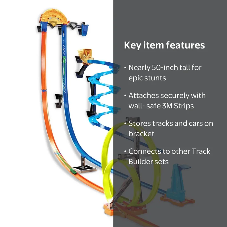 Hot Wheels Track Builder Stunt Vertical Launch Kit, 50-in Tall