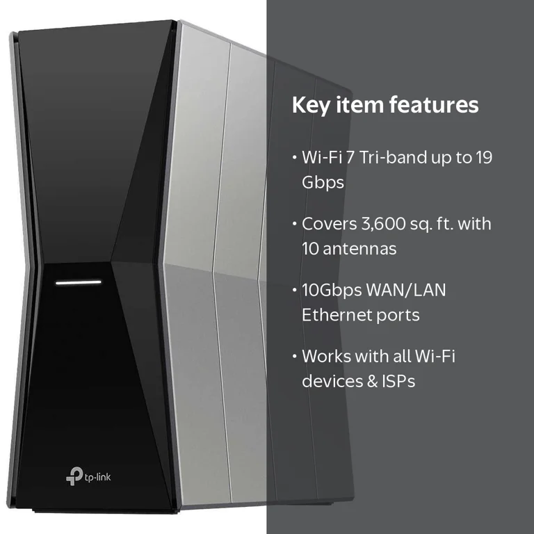 TP-Link Archer BE19000 Tri-Band Wi-Fi 7 Router with Ethernet Port