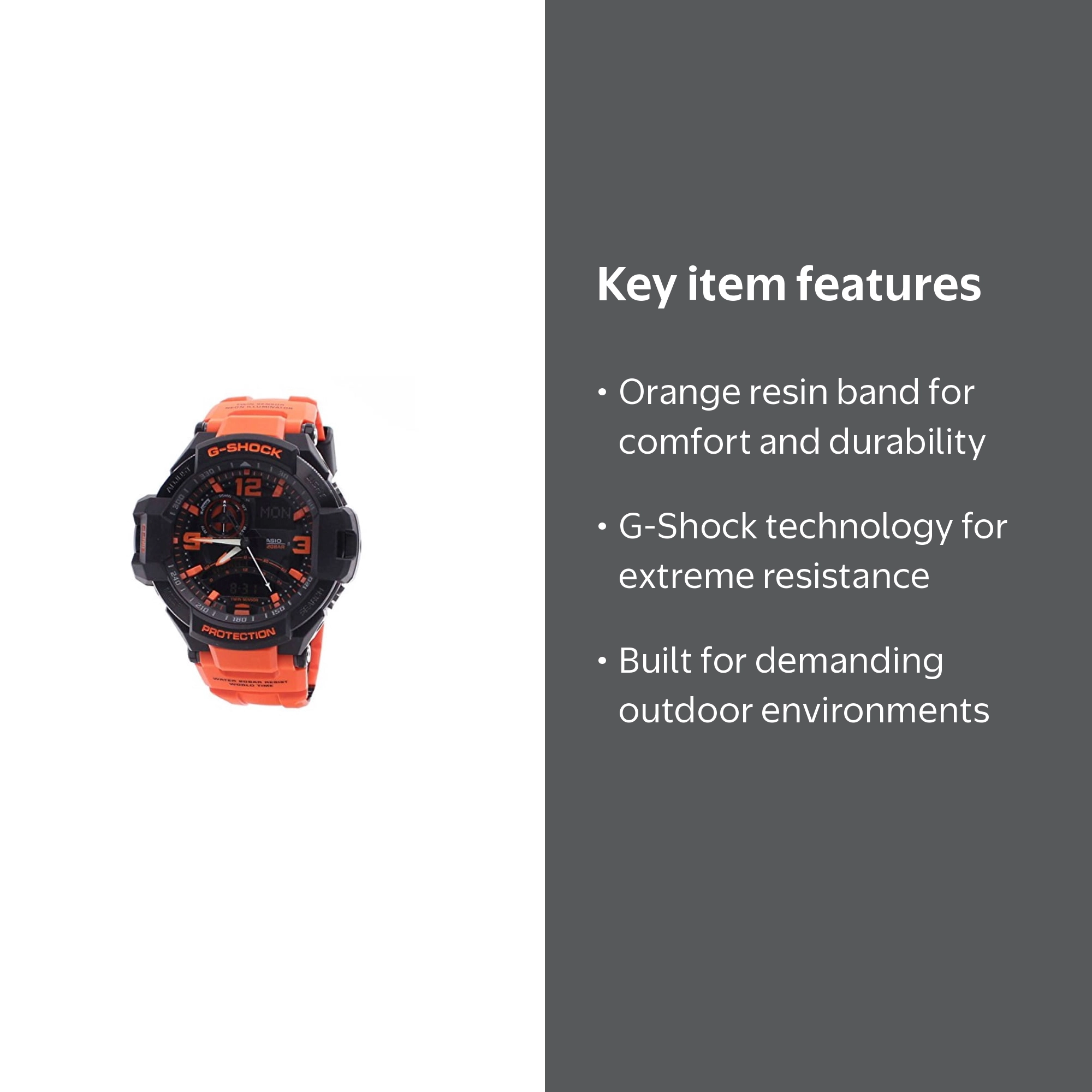 Casio G-Shock Men's Ana-Digi Orange Resin Strap Outdoor Watch