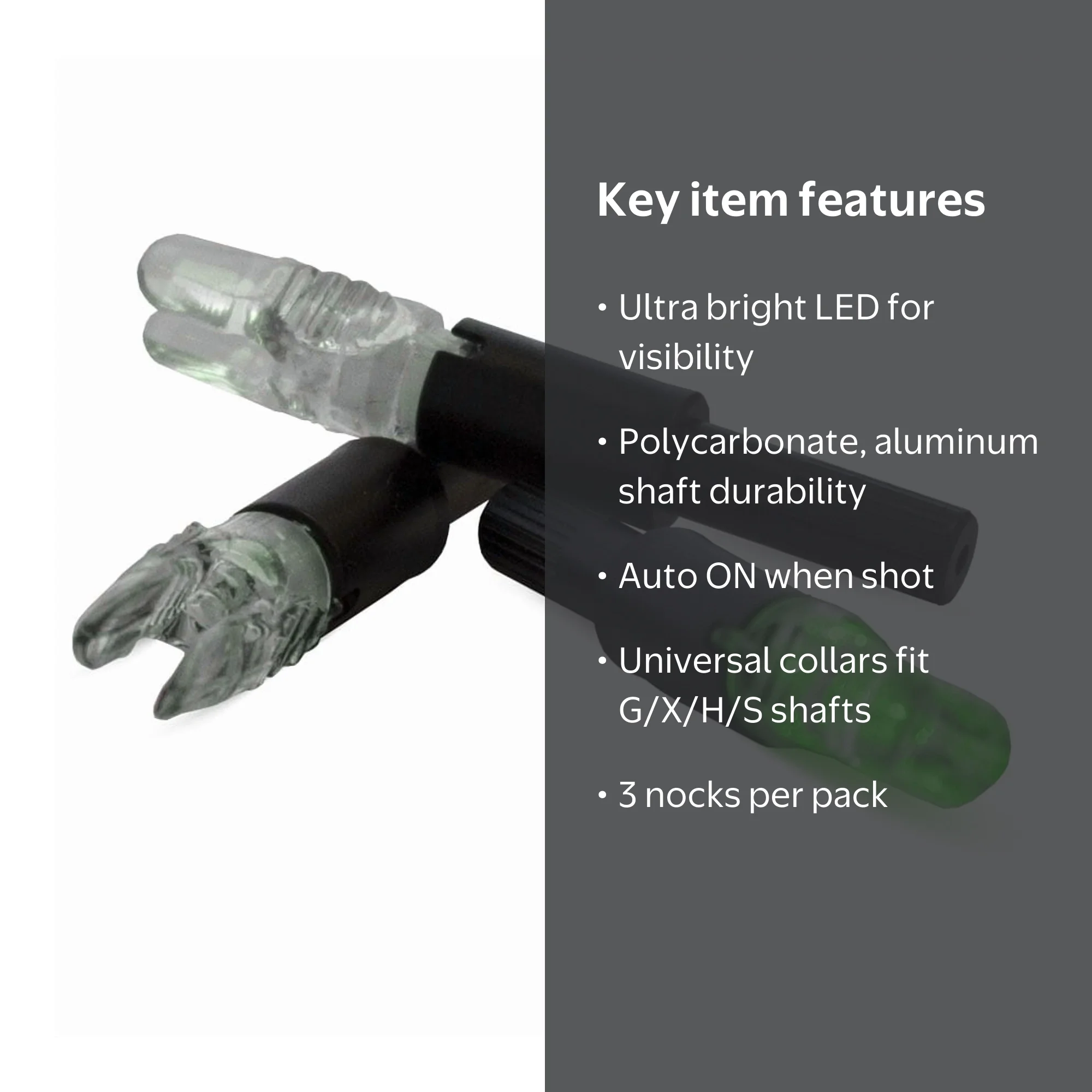 NAP ThunderGlo llluminated Nock, Green, 3-PK - Walmart.com