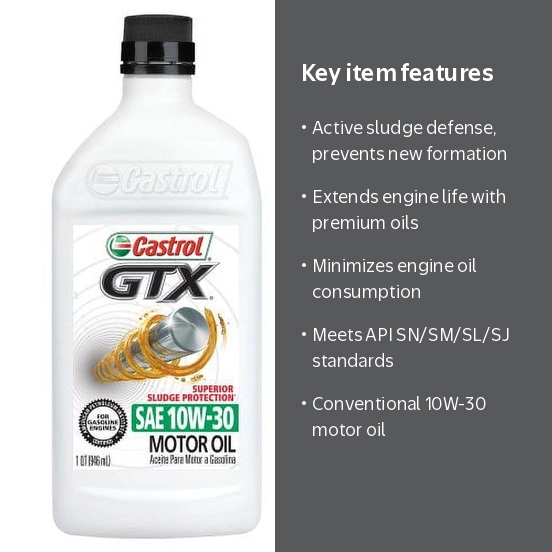 Castrol, Engine Oil, 10W-30, Double Action Conventional - Walmart.com