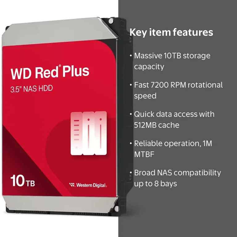 Western Digital 10TB WD Red Plus NAS SATA 3.5 Western Digital 10TB WD Red Plus NAS SATA 3.5