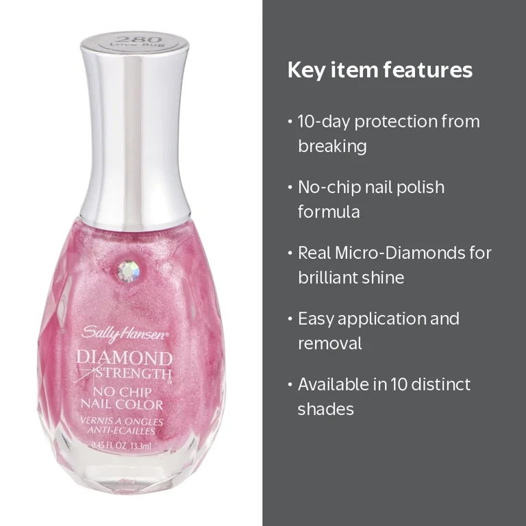 Sally Hansen Diamond Strength No Chip Nail Polish, Love Bug, 0.45