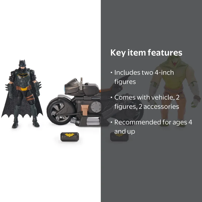 DC Comics, 4-inch Figures, Batman Transforming Batcycle Battle