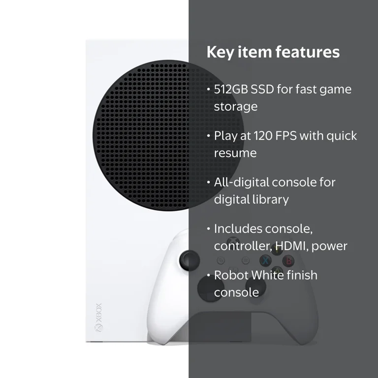 XBOX, All Digital Gaming Console, 512GB SSD, White - Walmart.com