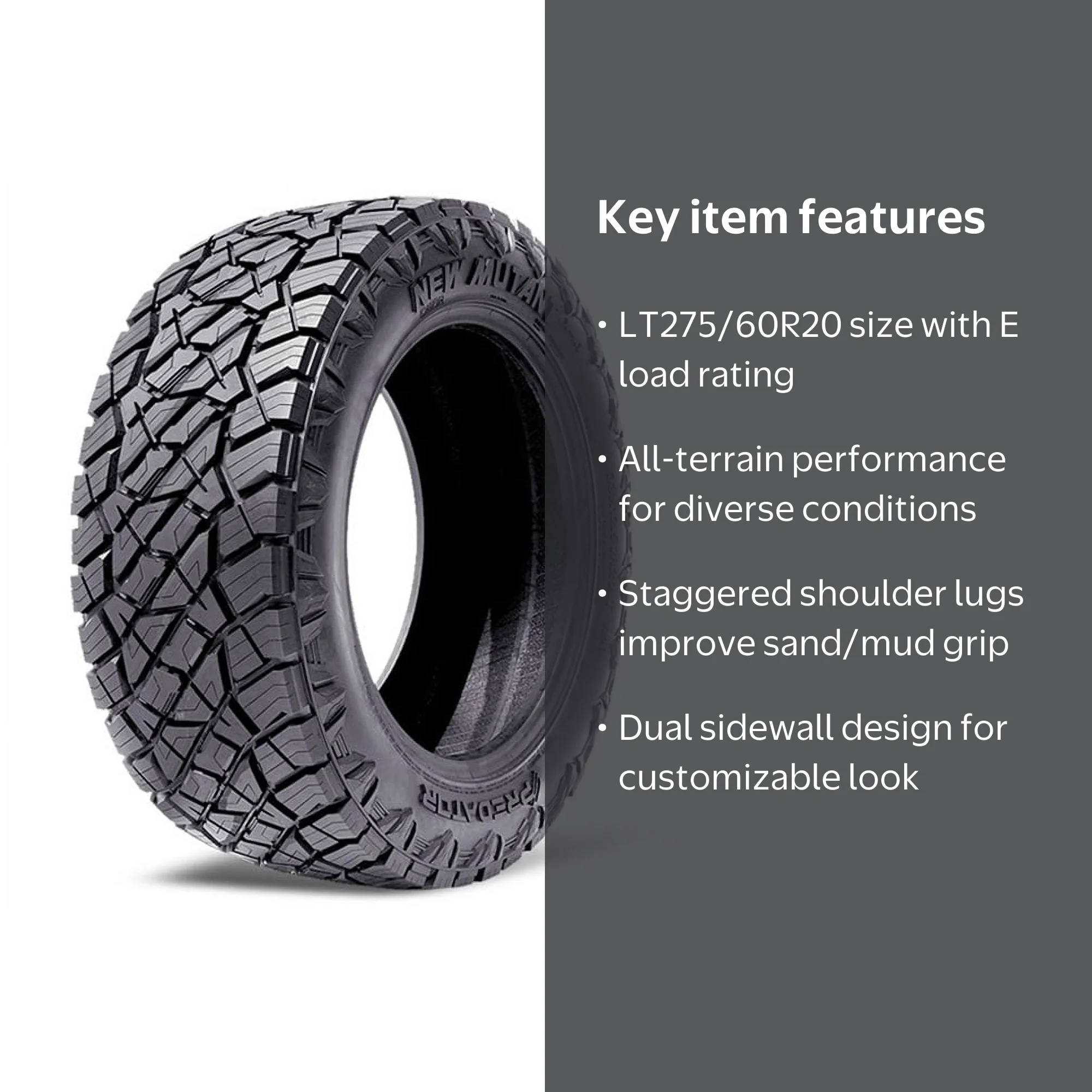 Predator New Mutant X-AT All Terrain LT275/60R20 123/120R E Light