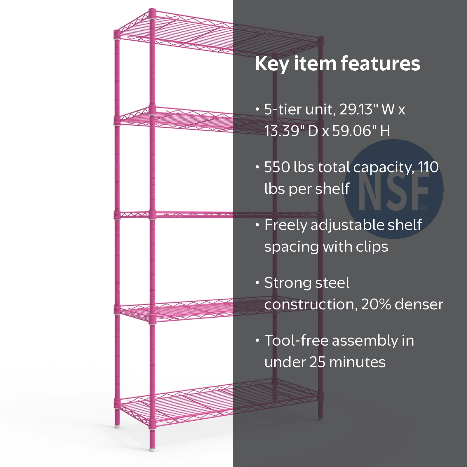 Ktaxon 5-Tier Wire Shelving Unit, Steel Storage Rack for Garage