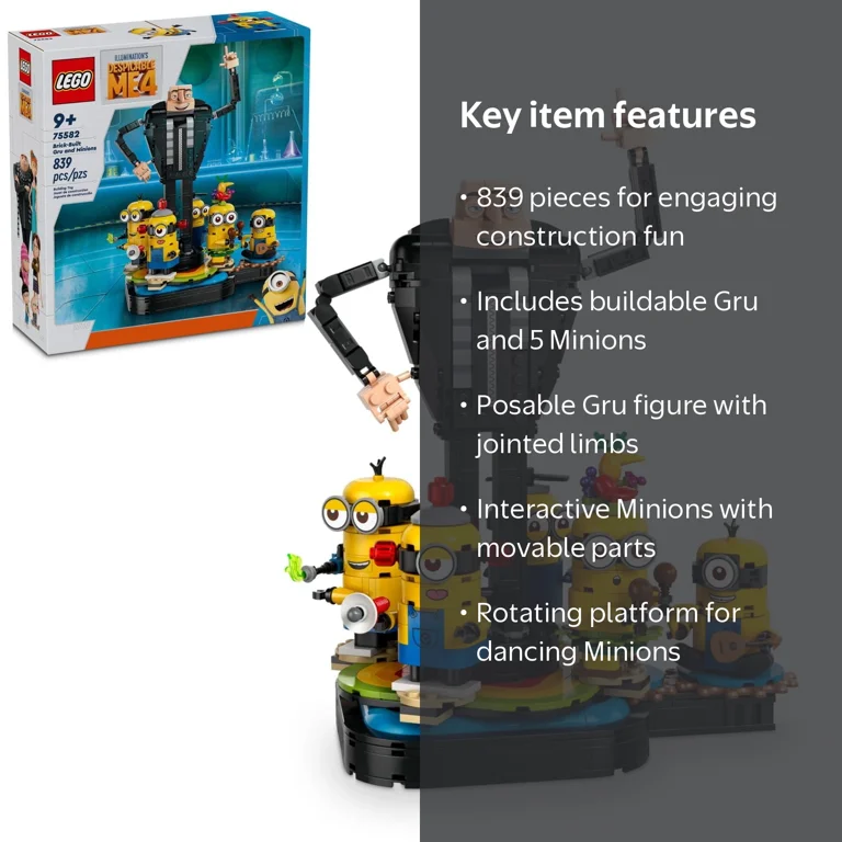 LEGO, Minions Dancing Gru and Minions Set, 839 Pieces, Birthday