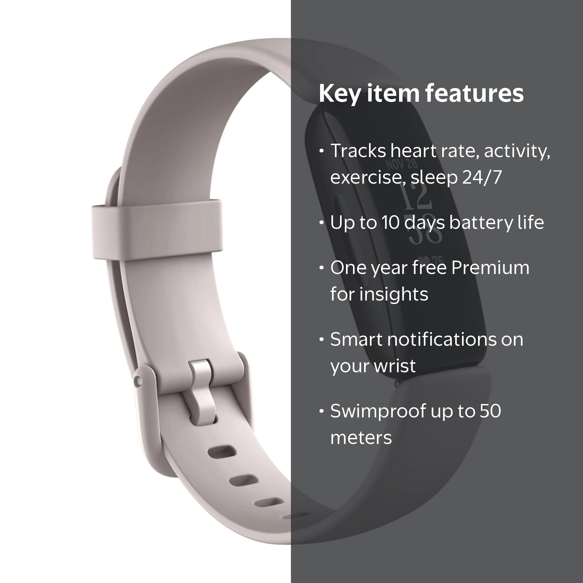【新品・未開封】fitbit inspire2 ホワイト Fitbit Inspire 2 Fitness Tracker - Heart Rate, Step Counter