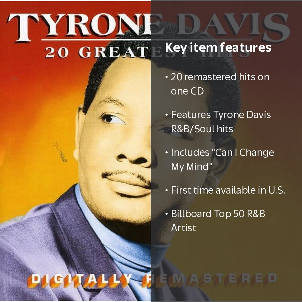 Tyrone Davis - 20 Greatest Hits - Music & Performance - CD