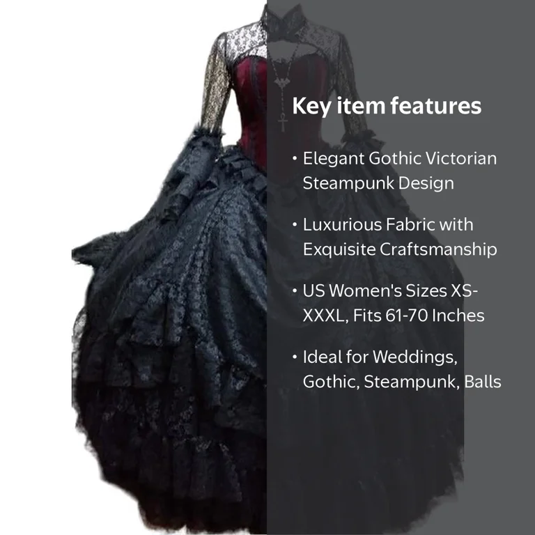black and red steampunk dress Victorian Gothic & Vampire Wedding Lace Bridal Ball Gown Long Sleeve Floor Length Gothic Elegance No more excuses to season_Summer SOLENNE BACKLESS MAXI DRESS Color:Black Dress