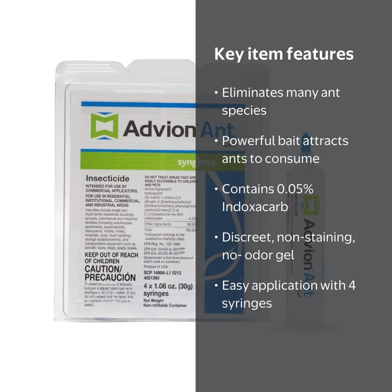 Advion, Ant Gel, 4 x 1.06 oz Syringes, Broad-Spectrum Ant Control