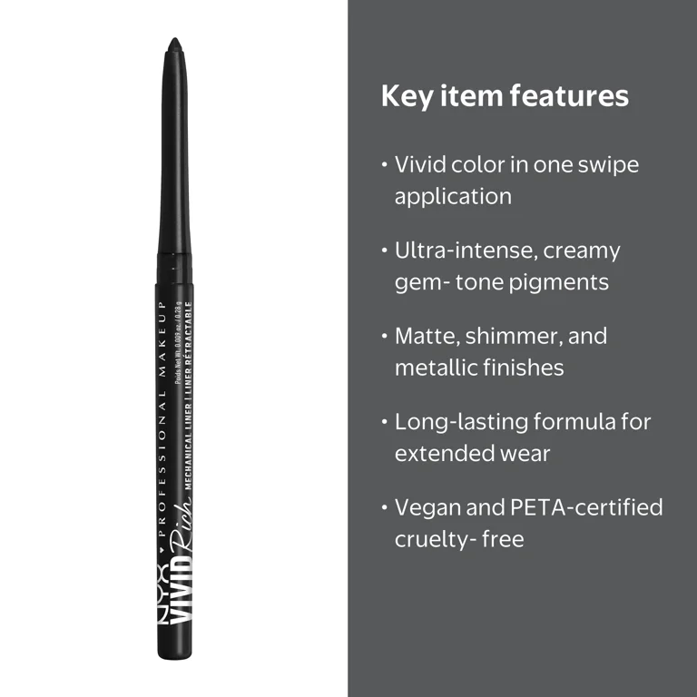 NYX Professional Makeup Mechanical Eyeliner Pencil, Always Onyx