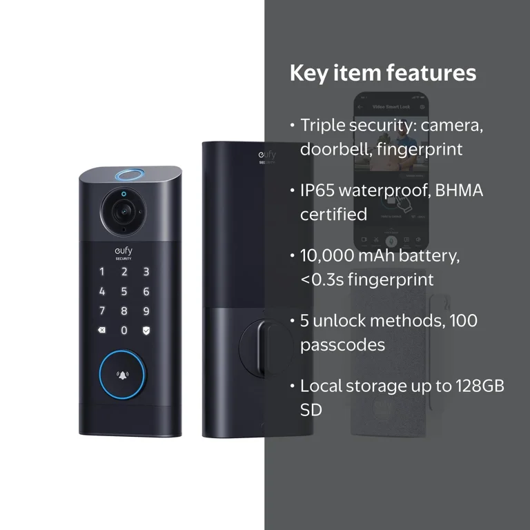 eufy Security Video Smart Lock S330, 3-in-1 Camera Doorbell