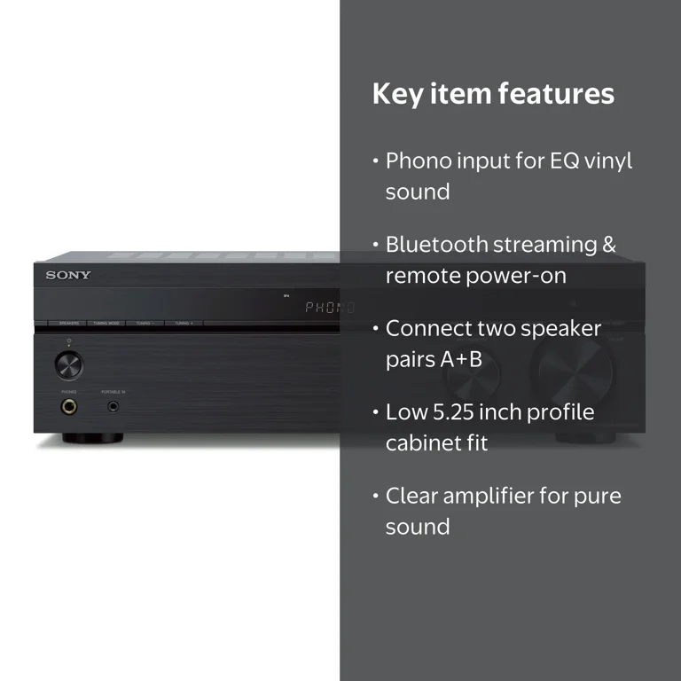 Sony, Bluetooth Home Theater Stereo Receiver, STR-DH190, Phono