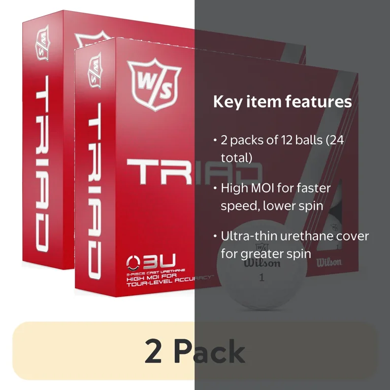 2 pack) Wilson Staff Triad Golf Balls, White, 12-Pack - Walmart.com