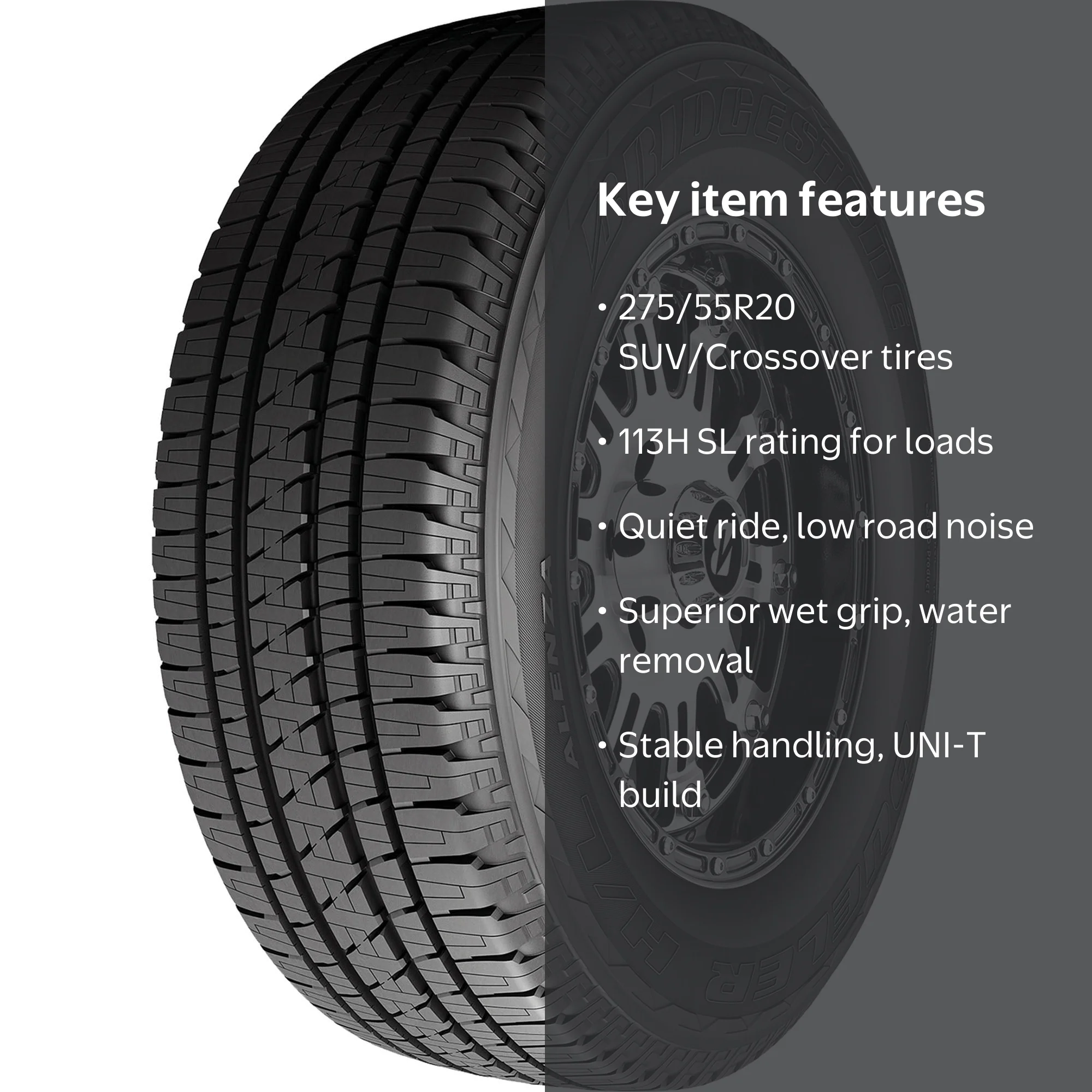 Bridgestone Dueler H/L Alenza 275/55R20 113H All-Season SUV Bridgestone Dueler H/L Alenza 275/55R20 113H All-Season SUV
