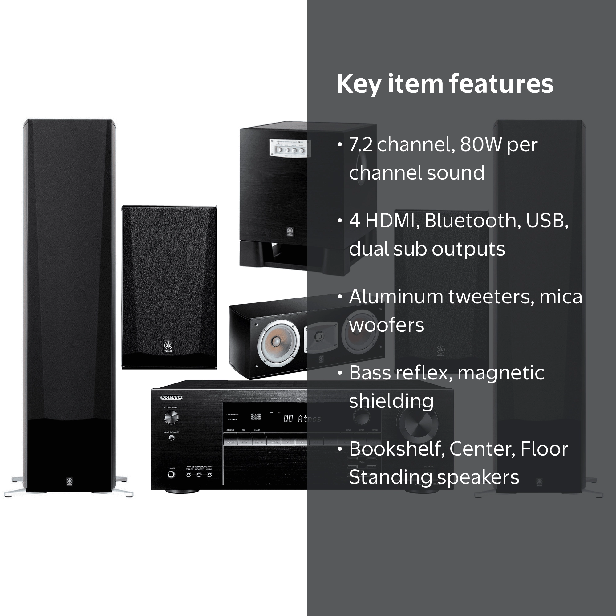Onkyo 7.2 -Channel Wireless Bluetooth 4K 3D A/V Surround Sound