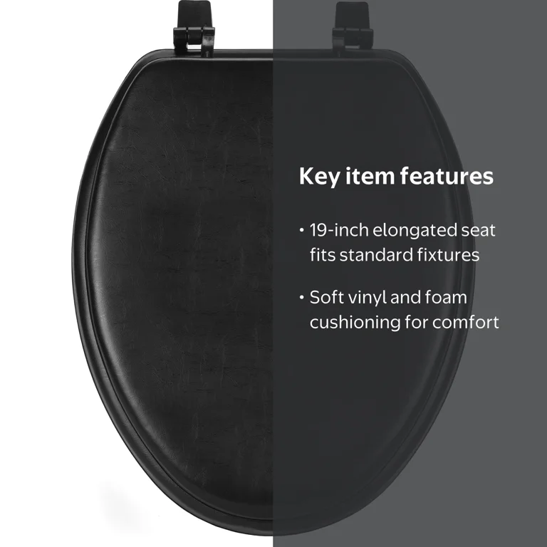 Achim, Fantasia Soft Elongated Vinyl Toilet Seat, 19x15x2.75