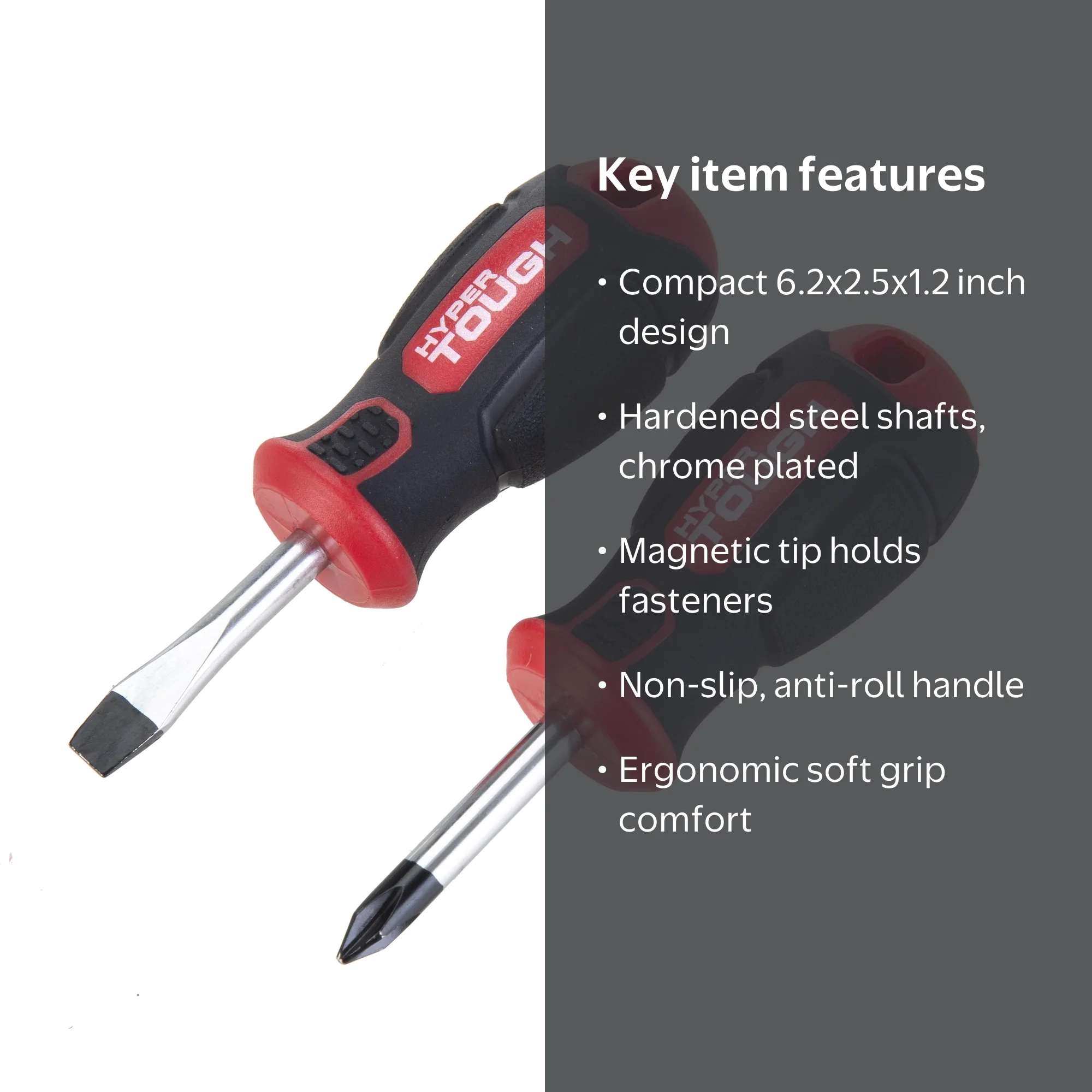 Hyper Tough 2 Piece Stubby Screwdriver Set, 4 inch - Walmart.com
