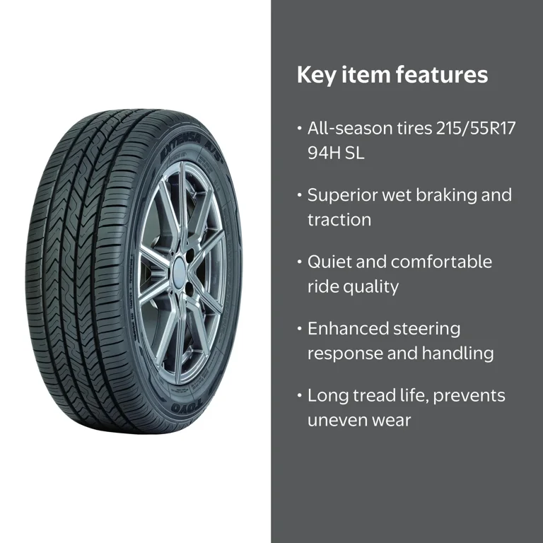 Toyo, Passenger Tire, 215/55R17, All Season, Black - Walmart.com