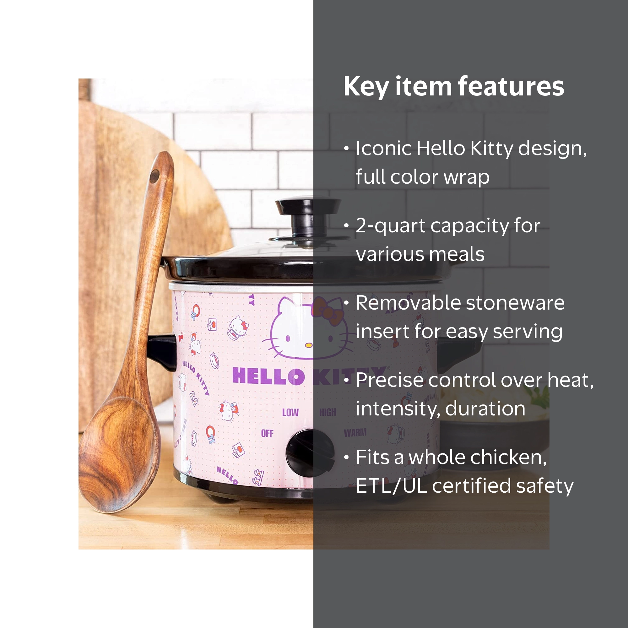 Uncanny Brands Super Cute Hello Kitty 2 QT Slow Cooker with