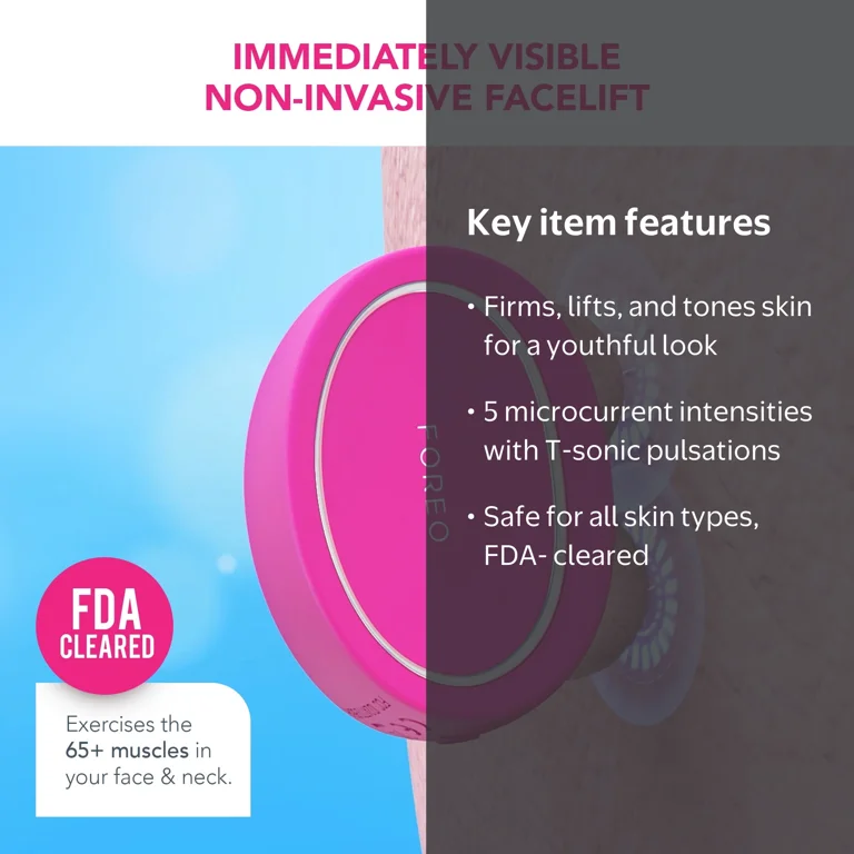 FOREO, Facial Toning Device, Full-size, Pink, Microcurrent