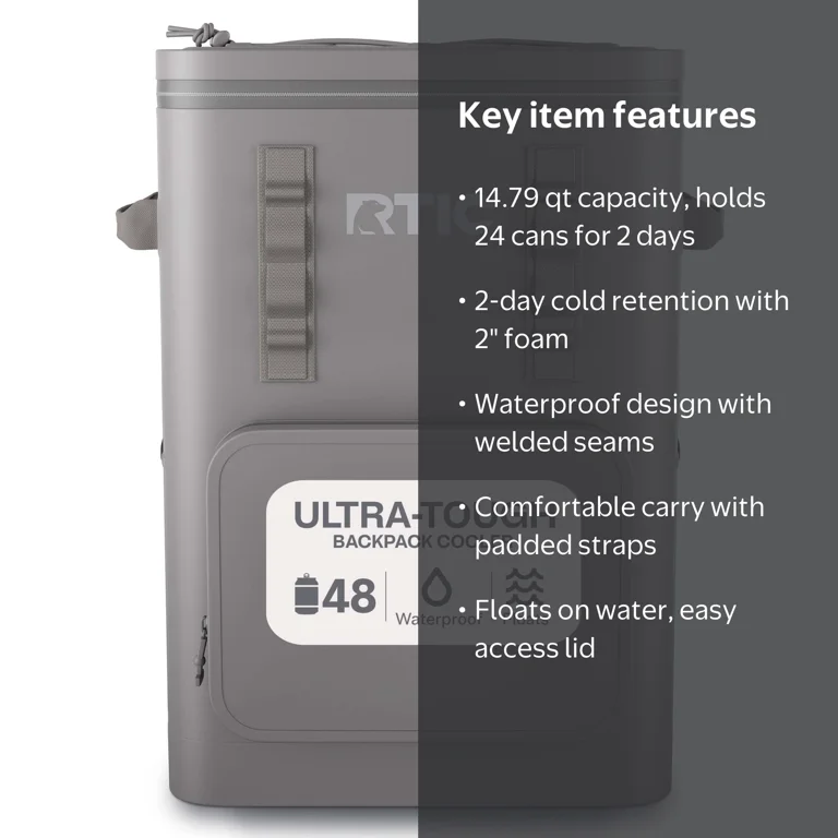 RTIC 48 Can Ultra-Tough Backpack Cooler, Leakproof, Waterproof
